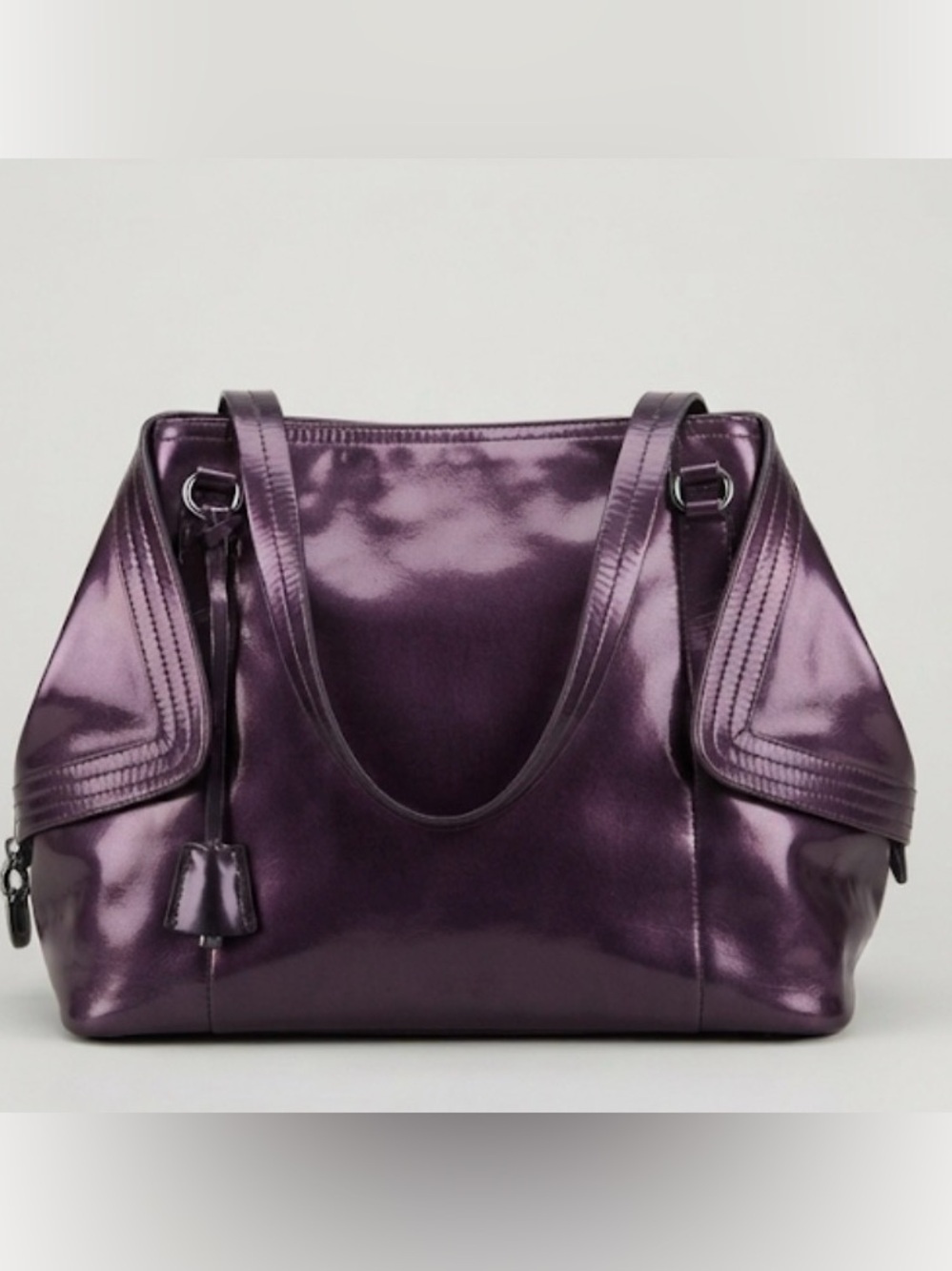 Salvatore Ferragamo Deep Purple Leather Boho Bag. EUC. Made in Italy.